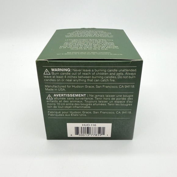 HUDSON GRACE Aspen Scented Candle 9.7 oz Green Glass NEW - Picture 5 of 10